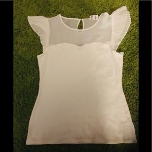 Dainty cream ruffle shoulder top